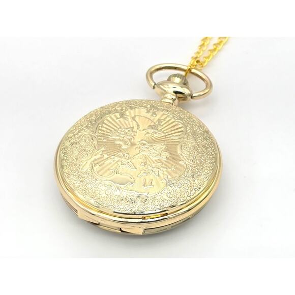 Honeybee Pocket Watch – Gold Finish, Crystal Accents, Nature-Inspired Bee Gift - Picture 7 of 11